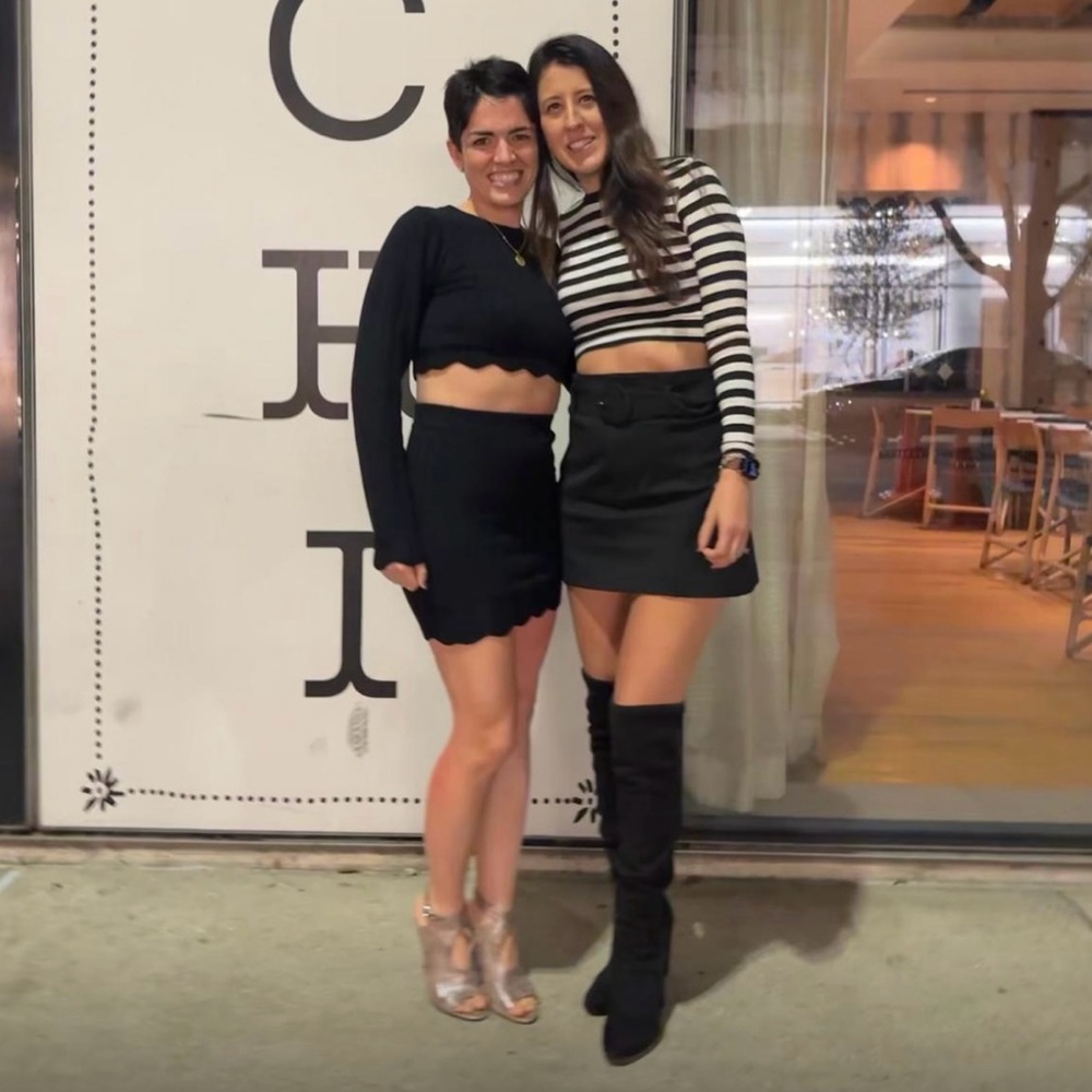 Lulu's Black Crew Neck Sweater and skirt set